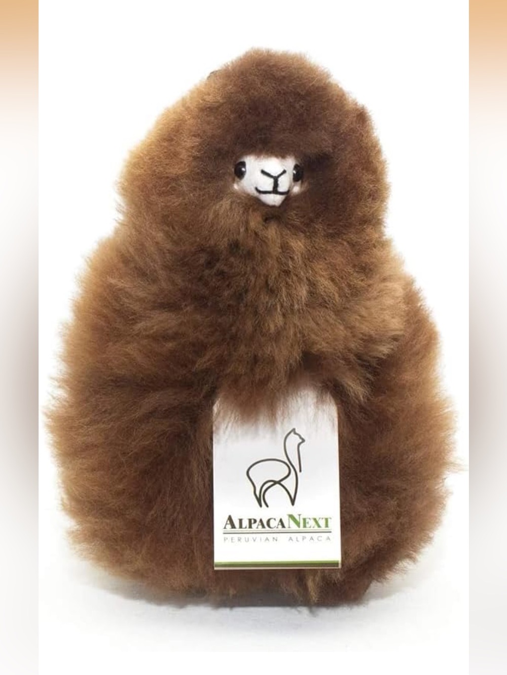 Alpaca Stuffed Animal Crafted in Fluffy Luxury Wool – Hypoallergenic Walnut - Picture 5 of 6